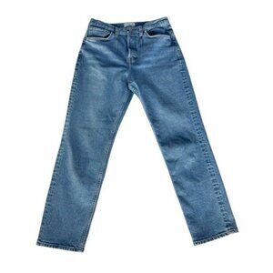 We The Free People Women Sz 29 A New Day High Rise Straight Leg Button Fly Jeans